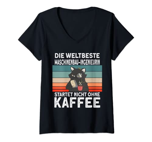 Damen Maschinenbau-Ingenieurin Kaffee Kollegin Beruf T-Shirt mit V-Ausschnitt Damen Maschinenbau-Ingenieurin Kaffee Kollegin Beruf T-Shirt mit V-Ausschnitt von Geschenke für Maschinenbau-Ingenieurin