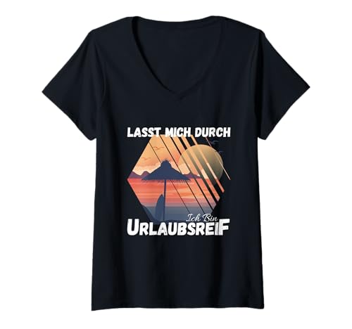 Damen Strand Gadgets Meer Strandfans Urlaubsreif Meerliebhaber T-Shirt mit V-Ausschnitt von Geschenke für Meerliebhaber und Strandfans