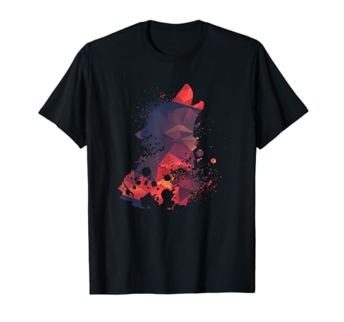 Tiermotiv Silhouette | Geschenke für Natur Umweltschutz | Herren T-Shirt | Schwarz | S | Kurzarm | V-Ausschnitt | Klassisch mit Cartoon-Tierdruck von Geschenke für Natur Umweltschutz | Tiersilhouetten