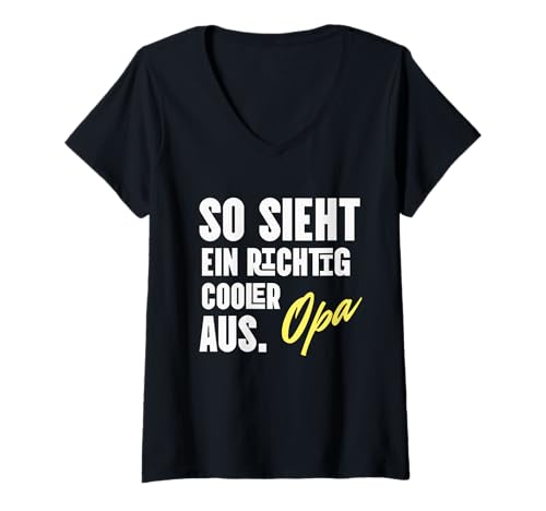 Damen Opa Liebe Großvater Geschenke zum Geburtstag Cooler Opi T-Shirt mit V-Ausschnitt Damen Opa Liebe Großvater Geschenke zum Geburtstag Cooler Opi T-Shirt mit V-Ausschnitt von Geschenke für Opas zum Geburtstag
