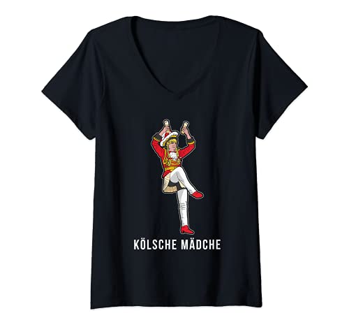 Damen Kölsche Mädche | Kölner Damen Karneval Funkenmariechen T-Shirt mit V-Ausschnitt Damen Kölsche Mädche | Kölner Damen Karneval Funkenmariechen T-Shirt mit V-Ausschnitt von Geschenke für Rheinländer und Karnevalisten
