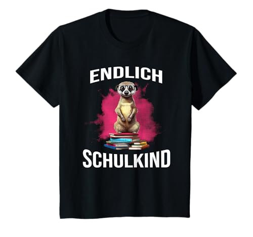 Kinder Einschulung 2023 Grundschule Bücher mit Erdmännchen T-Shirt Kinder Einschulung 2023 Grundschule Bücher mit Erdmännchen T-Shirt von Geschenke für Schulkind 2023 süße Erdmännchen