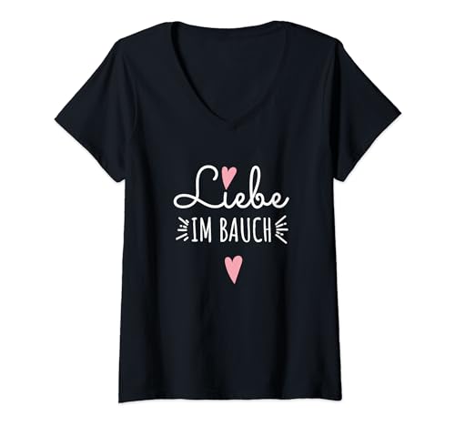 Damen Liebe im Bauch Mama 2024 schwanger Schwangerschaft verkünden T-Shirt mit V-Ausschnitt Damen Liebe im Bauch Mama 2024 schwanger Schwangerschaft verkünden T-Shirt mit V-Ausschnitt von Geschenke für Schwangere werdende Geschenk Mädchen