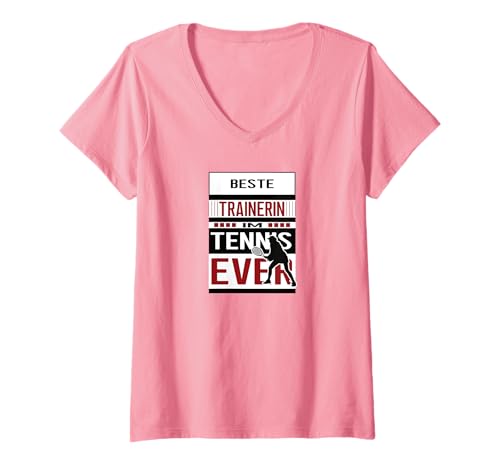 Damen Tennistrainerin Teamchefin Lehrerin Tennis Trainerin T-Shirt mit V-Ausschnitt Damen Tennistrainerin Teamchefin Lehrerin Tennis Trainerin T-Shirt mit V-Ausschnitt von Geschenke für Tennistrainerin zum Geburtstag