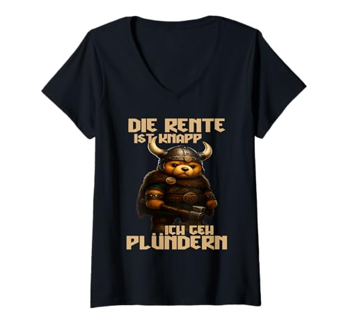 Damen die Rente ist knapp ich GEH plündern T-Shirt mit V-Ausschnitt Damen die Rente ist knapp ich GEH plündern T-Shirt mit V-Ausschnitt von Geschenke für Verwandte und Freunde