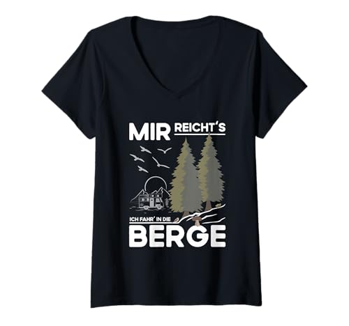 Damen Wohnmobil Gadgets Wohnmobilfans Ich Fahr In Die Berge Camper T-Shirt mit V-Ausschnitt Damen Wohnmobil Gadgets Wohnmobilfans Ich Fahr In Die Berge Camper T-Shirt mit V-Ausschnitt von Geschenke für Wohnmobilfans & Wohnmobil Gadgets
