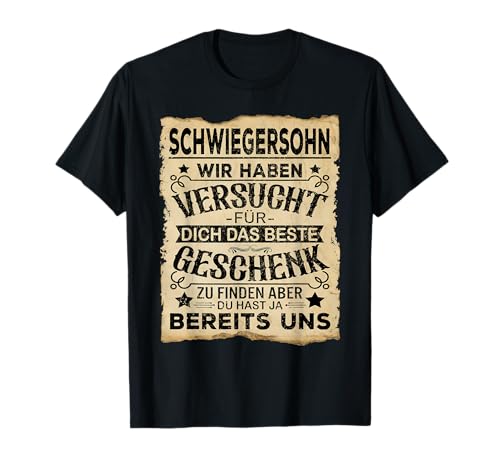 Geschenke für den Schwiegersohn T-Shirt für Herren - Schwarz, Klein, Kurzarm, Klassisches Kurzarm-Polo-Kragen-T-Shirt von Geschenke für den Schwiegersohn
