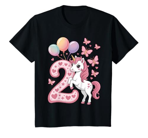 Einhorn 2. Geburtstag Mädchen 2 Jahre alt Pferde Ich Bin 2 T-Shirt von Geschenke & Outfits für Mädchen zum Geburtstag