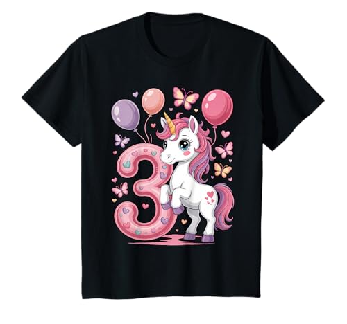 Einhorn 3. Geburtstag Mädchen 3 Jahre alt Pferde Ich Bin 3 T-Shirt von Geschenke & Outfits für Mädchen zum Geburtstag