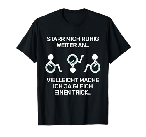 Geschenke und Sprüche für Menschen im Rollstuhl Rollstuhlfahrer Rollifahrer Humor Spruch Inklusion T-Shirt Schwarz S Unisex Erwachsene Männer Klassisch geschnitten V-Ausschnitt Kurzarm Text T-Shirt von Geschenke und Sprüche für Menschen im Rollstuhl