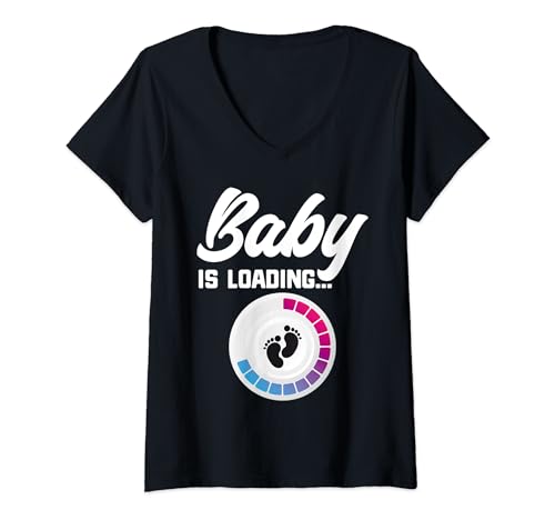 Damen Werdende Mutter Mama Geschenke Baby is loading 2024 2025 T-Shirt mit V-Ausschnitt von Geschenke werdende Mütter werden Mama