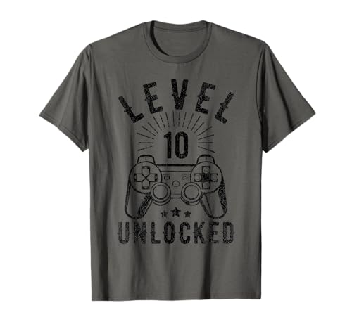 Level 10 Unlocked Männer 10. Hochzeitstag T-Shirt von Geschenke zum 10. Jahrestag für Herren