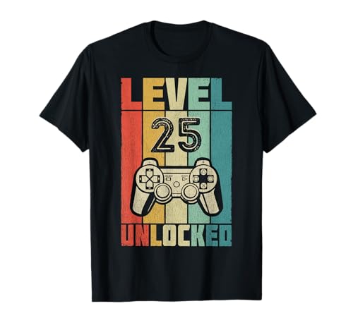 Level 25 Unlocked 25. Geburtstag Herren 25 Jahre Alt T-Shirt Level 25 Unlocked 25. Geburtstag Herren 25 Jahre Alt T-Shirt von Geschenke zum 25. Geburtstag Männer Frauen