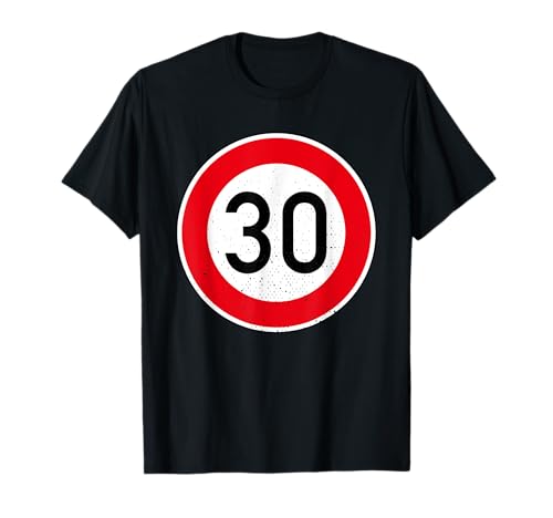 Geschenke zum 30. Geburtstag für Männer mit 30 kmh - 30. Geburtstag Schild Tempolimit 30 Geschwindigkeit Tempo 30 T-Shirt Schwarz Klein EU S Geschenke zum 30. Geburtstag für Männer mit 30 kmh - 30. Geburtstag Schild Tempolimit 30 Geschwindigkeit Tempo 30 T-Shirt Schwarz Klein EU S von Geschenke zum 30. Geburtstag für Männer mit 30 kmh