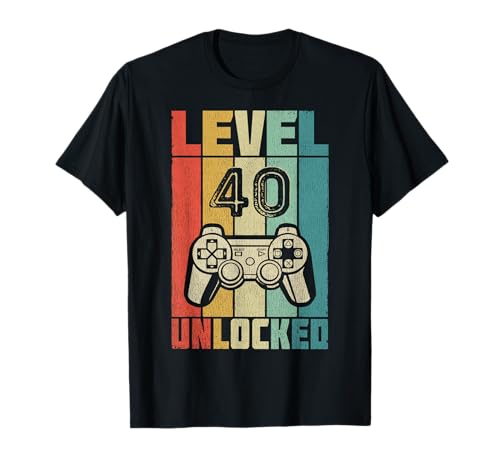 40. Geburtstag Herren 40 Jahre Alt Level 40 Unlocked T-Shirt 40. Geburtstag Herren 40 Jahre Alt Level 40 Unlocked T-Shirt von Geschenke zum 40. Geburtstag für Männer Frauen