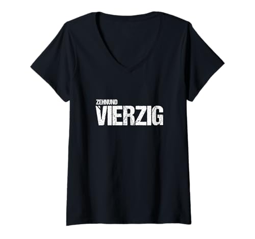 Damen Fünfzig Fuffzig Zehnundvierzig 50. Geburtstag T-Shirt mit V-Ausschnitt Damen Fünfzig Fuffzig Zehnundvierzig 50. Geburtstag T-Shirt mit V-Ausschnitt von Geschenke zum 50 zigsten Männer Frauen 50 Jahre