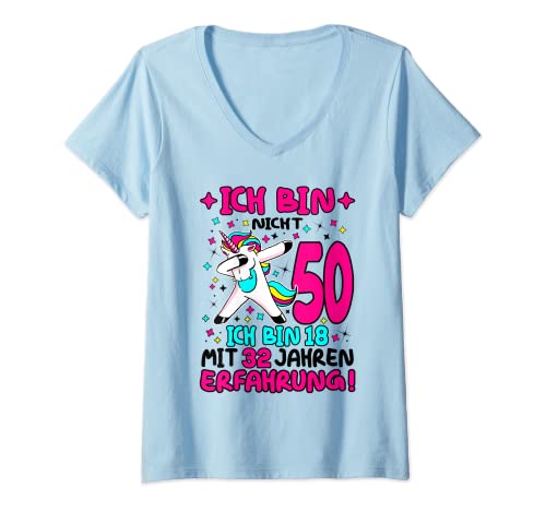 Damen 50 Geburtstag Frau 50 Jahre Frauen 50er T-Shirt mit V-Ausschnitt Damen 50 Geburtstag Frau 50 Jahre Frauen 50er T-Shirt mit V-Ausschnitt von Geschenke zum 50. Geburtstag Frau 50 Jahre 50er