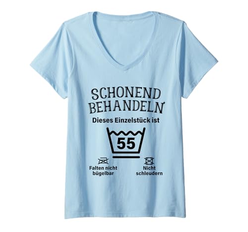 Damen Schonend Behandeln 55. Geburtstag Einzelstück Ist 55 T-Shirt mit V-Ausschnitt Damen Schonend Behandeln 55. Geburtstag Einzelstück Ist 55 T-Shirt mit V-Ausschnitt von Geschenke zum 55. Geburtstag für Männer mit 55