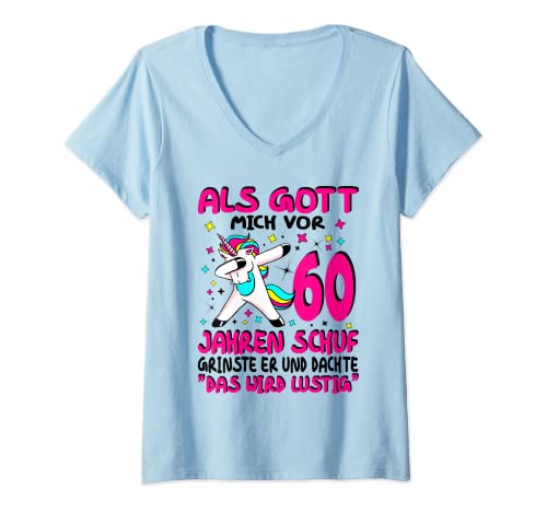 Damen 60 Geburtstag Frau Lustig 60 Jährige 60er 60 Jahre T-Shirt mit V-Ausschnitt Damen 60 Geburtstag Frau Lustig 60 Jährige 60er 60 Jahre T-Shirt mit V-Ausschnitt von Geschenke zum 60. Geburtstag Frau 60 Jahre