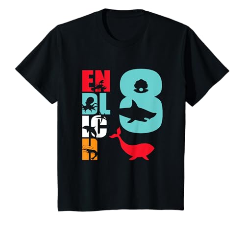 Kinder Endlich 8 Jahre 8 Jahre 8 Jungs Shark Fish T-Shirt Kinder Endlich 8 Jahre 8 Jahre 8 Jungs Shark Fish T-Shirt von Geschenke zum 8. Geburtstag Meeresbewohner