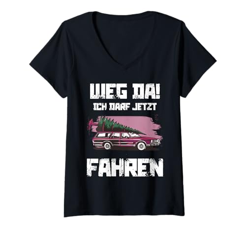 Damen Führerschein bestanden - Weg da ich kann jetzt Fahren T-Shirt mit V-Ausschnitt Damen Führerschein bestanden - Weg da ich kann jetzt Fahren T-Shirt mit V-Ausschnitt von Geschenke zum Führerschein