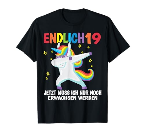 Endlich 19 Jahre alt Geburtstagsgeschenk für Männer & Frauen T-Shirt Endlich 19 Jahre alt Geburtstagsgeschenk für Männer & Frauen T-Shirt von Geschenke zum Geburtstag Einhorn Geburtstagskind