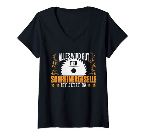 Damen Schreiner Schreinergeselle Gesellenbrief - Schreiner T-Shirt mit V-Ausschnitt Damen Schreiner Schreinergeselle Gesellenbrief - Schreiner T-Shirt mit V-Ausschnitt von Geschenke zum Gesellenbrief Co.