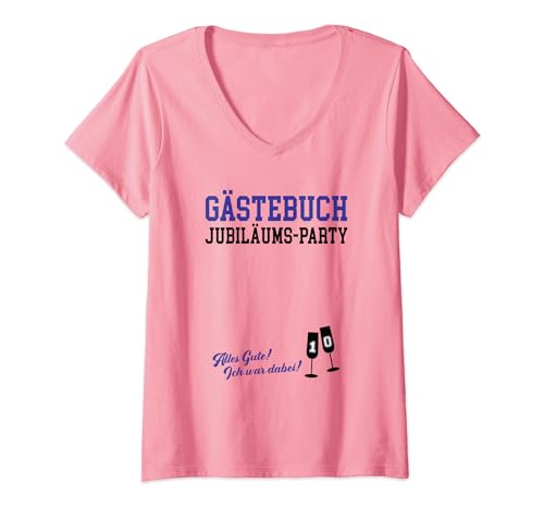 Damen 10 Jähriges Firmenjubiläum Dienstjubiläum 10 Jahre Arbeit T-Shirt mit V-Ausschnitt von Geschenke zum Jubiläum Geschenkidee für Jahrestag