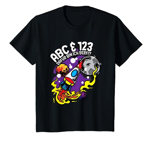 Kinder ABC & 123 Dafür bin ich bereit 1. Klasse Schulkind T-Shirt Kinder ABC & 123 Dafür bin ich bereit 1. Klasse Schulkind T-Shirt von Geschenke zur Einschulung für Mädchen & Junge