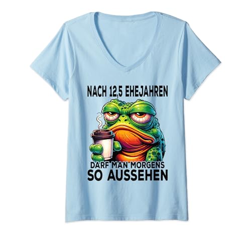 Damen Petersilienhochzeit 12,5 Jahre Hochzeitstag Ehefrau Ehemann T-Shirt mit V-Ausschnitt Damen Petersilienhochzeit 12,5 Jahre Hochzeitstag Ehefrau Ehemann T-Shirt mit V-Ausschnitt von Geschenke zur Petersilienhochzeit Hochzeitstag
