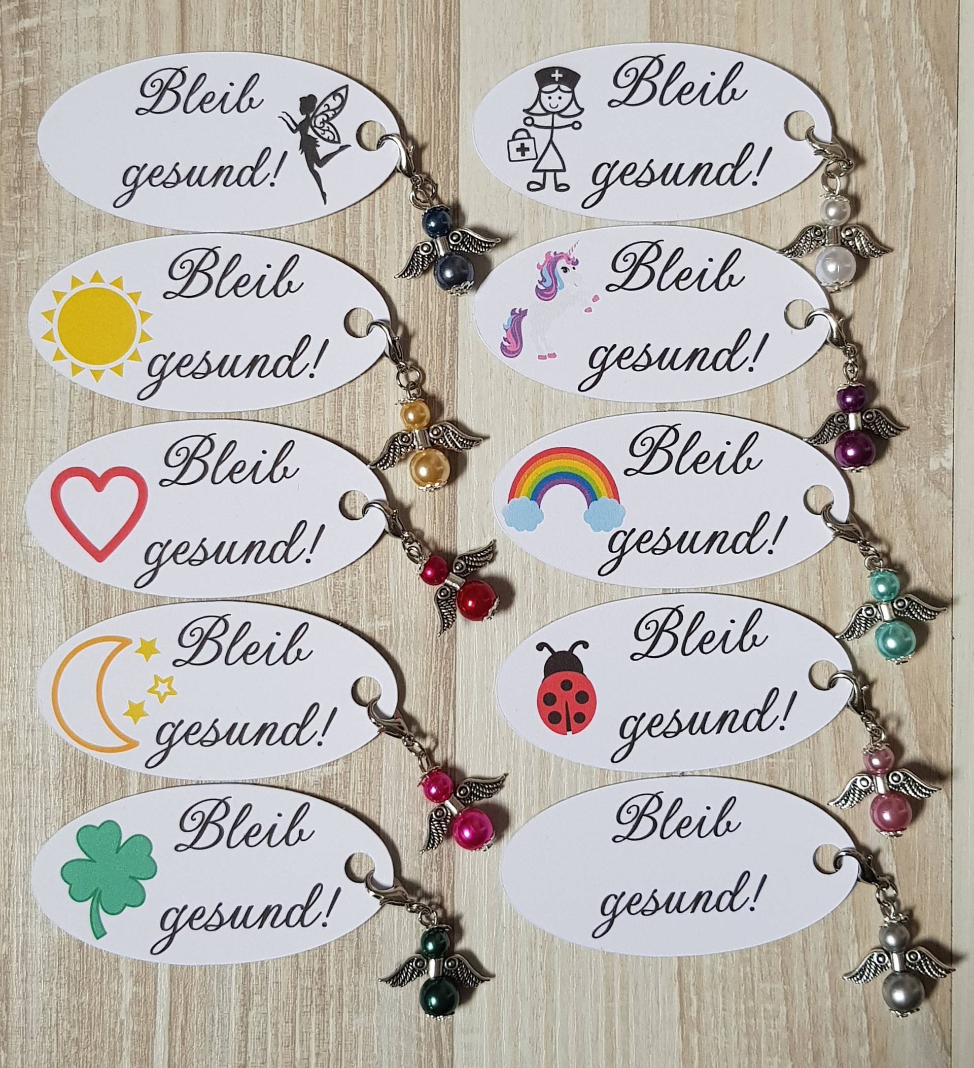 Bleib Gesund Mit Schutzengel , Motiv Und Farbwahl, Bleib Gesund Engel, Schutzengel, Anhänger, Engel Charm von Geschenkefee24
