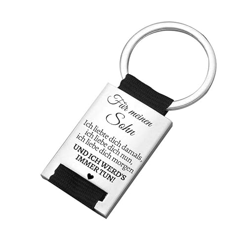 PREMIUM Schlüsselanhänger mit edler Gravur Liebesbotschaft I Glücksbringer für deinen Lieblingsmensch I Geschenk Frau & Mann "Ich liebe dich und ich werde es immer tun" (Sohn) von Geschenkehöhle