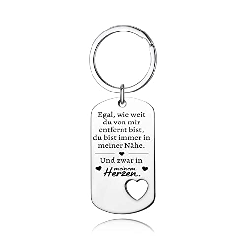 PREMIUM Schlüsselanhänger mit edler Gravur als Schutzengel I Glücksbringer für Frau & Mann I Geschenk Fahr Vorsichtig Ich liebe dich (Egal wie weit du entfernt bist) von Geschenkehöhle