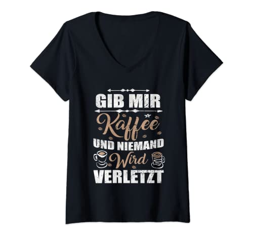 Damen Lustig Kaffee Spruch Kaffeeliebhaber Coffee Morgenmuffel T-Shirt mit V-Ausschnitt Damen Lustig Kaffee Spruch Kaffeeliebhaber Coffee Morgenmuffel T-Shirt mit V-Ausschnitt von Geschenkeideen & Zubehör für Kaffeetrinker