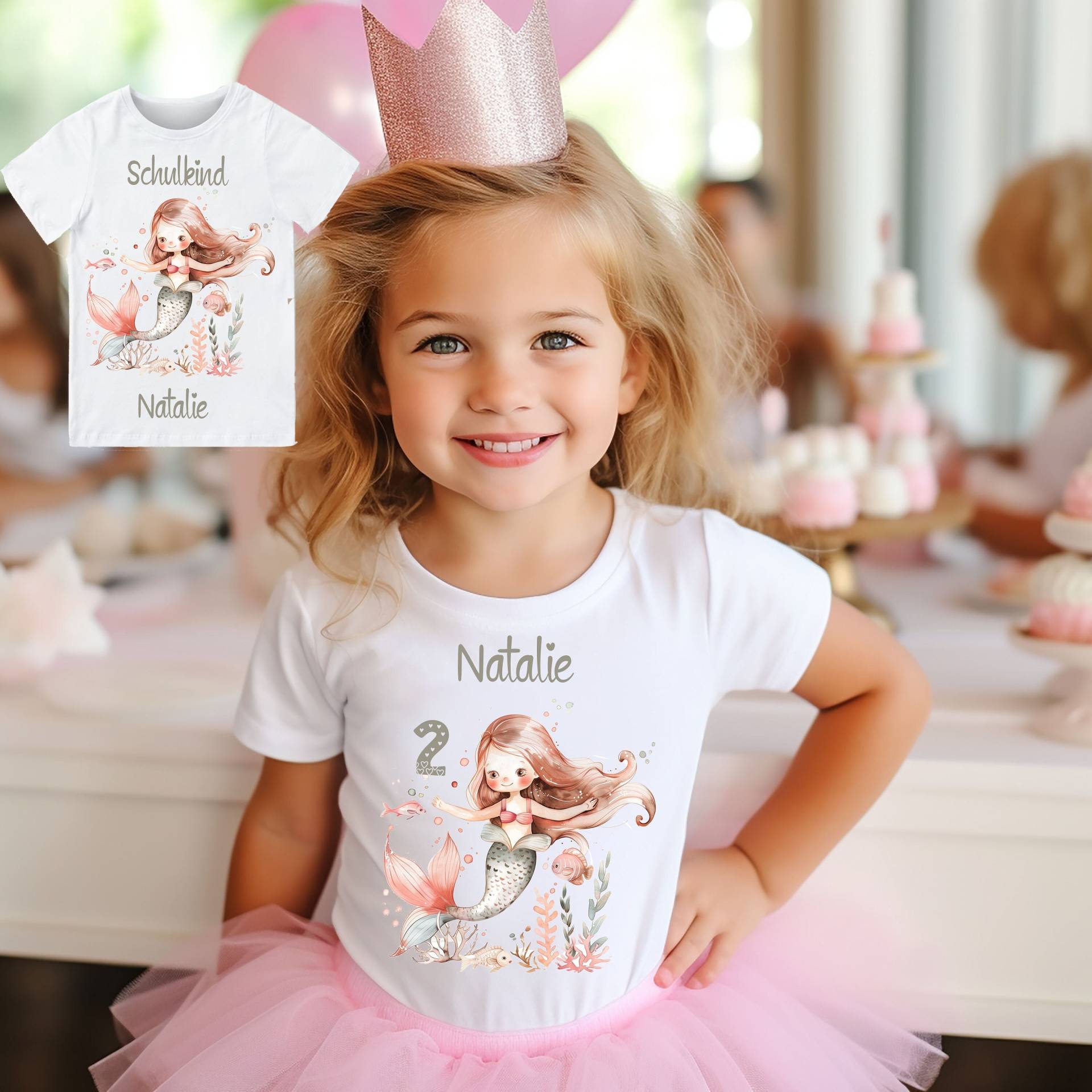 Geburtstagsshirt Mit Meerjungfrau/ Schildkröte/ Meerjungfrauparty/ Kindergeburtstag , Schulkind Geburtstagsshirt Mit Meerjungfrau/ Schildkröte/ Meerjungfrauparty/ Kindergeburtstag , Schulkind von Geschenkekastl