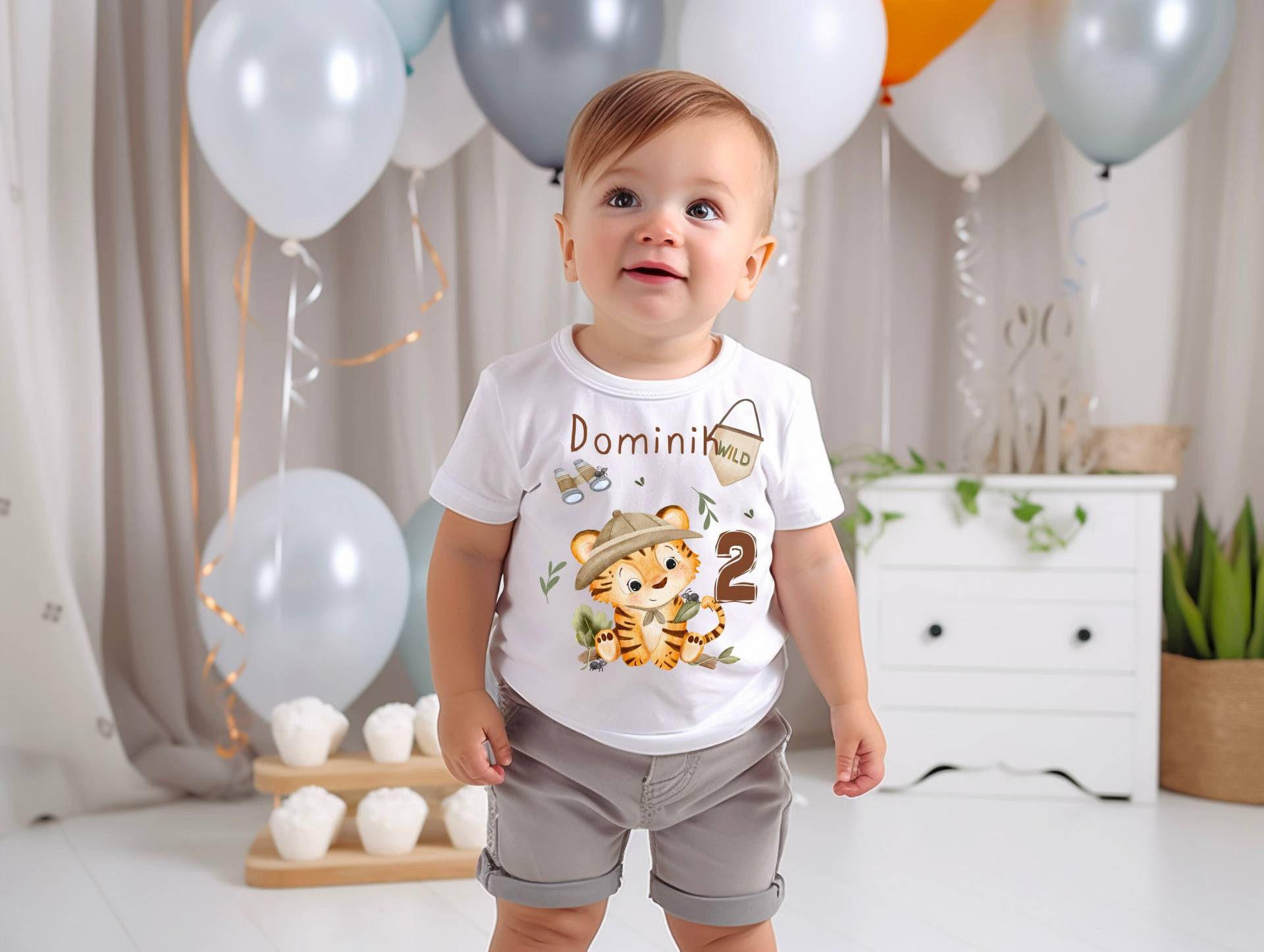 Geburtstagsshirt Perosnalisiert Für Junge/Mein Erstes Geburtstag/ Safari Tiger Wild One Geburtstagsshirt Perosnalisiert Für Junge/Mein Erstes Geburtstag/ Safari Tiger Wild One von Geschenkekastl