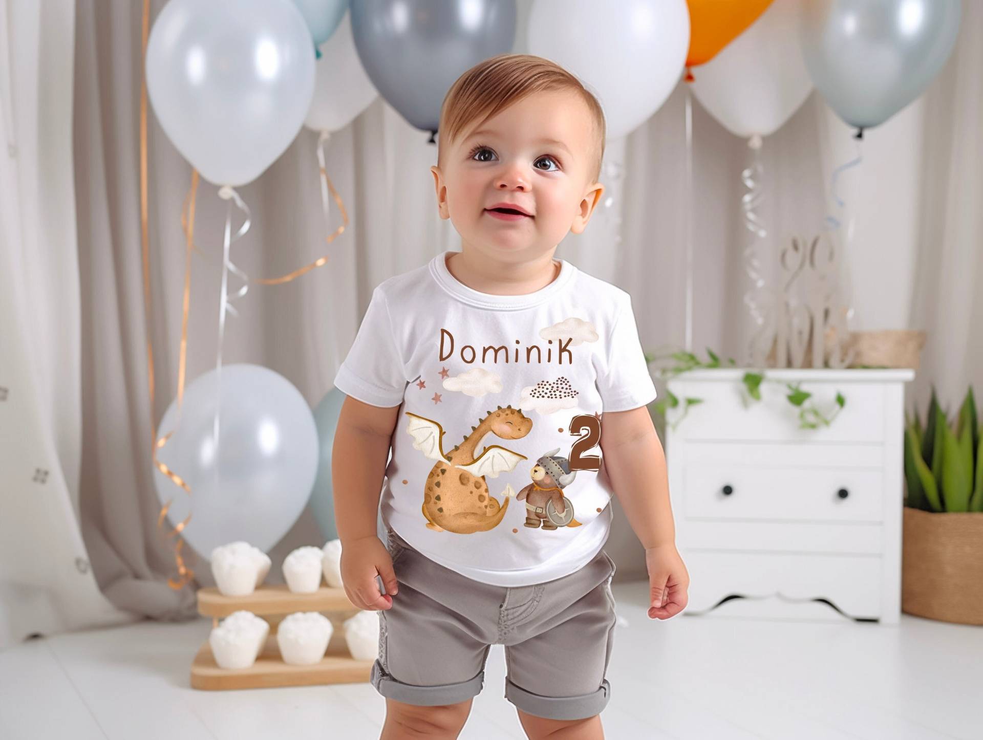 Geburtstagsshirt Perosnalisiert Für Junge/Mein Erstes Geburtstag/ Wikinger Bär/ Schiff Blau Weiß Geburtstagsshirt Perosnalisiert Für Junge/Mein Erstes Geburtstag/ Wikinger Bär/ Schiff Blau Weiß von Geschenkekastl