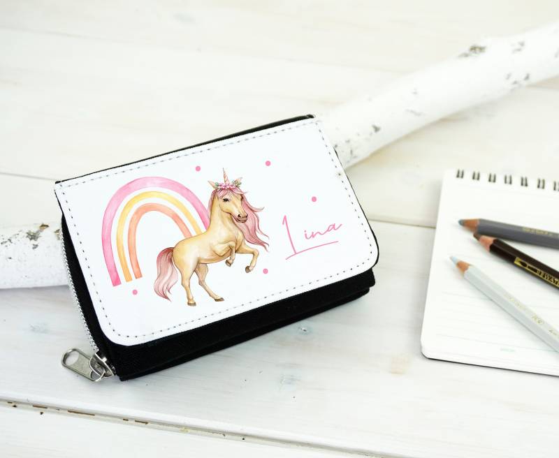 Geldbeutel Mit Unicorn, Regenbogen, Für Kinder, Kindergeldbeutel, Geschenk Mädchen, Schulkind von Geschenkekastl