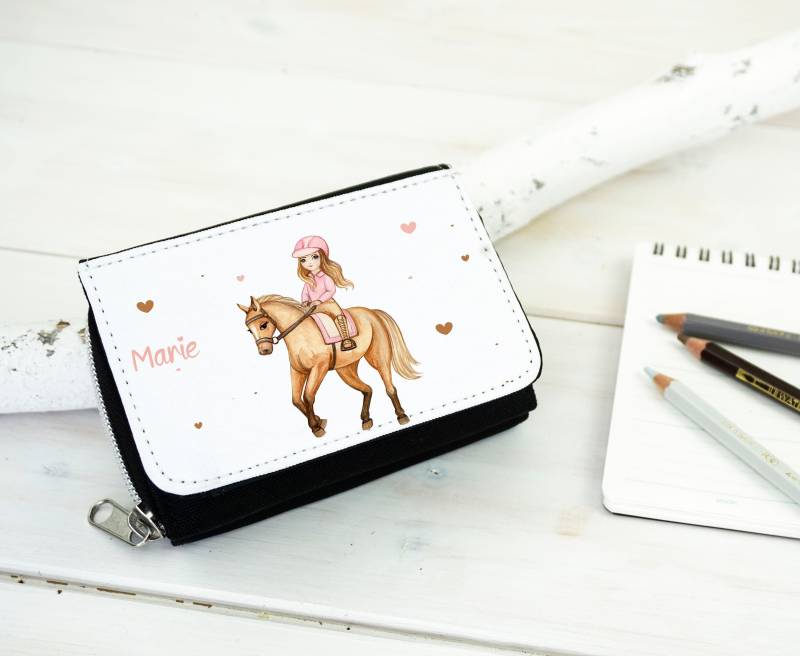 Geldbeutel Pferd Mädchen, Reiten Personalisierte Geldbeutel, Geldbörse Pferd, Schulkind von Geschenkekastl