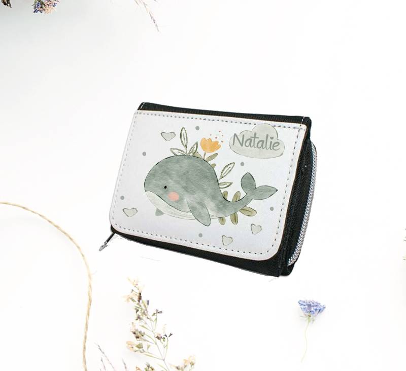 Geldbörse Mit Namen, Geldbeutel Wald Unterwasserwelt/Mädchen, Für Als Geschenk, Personalisiert von Geschenkekastl