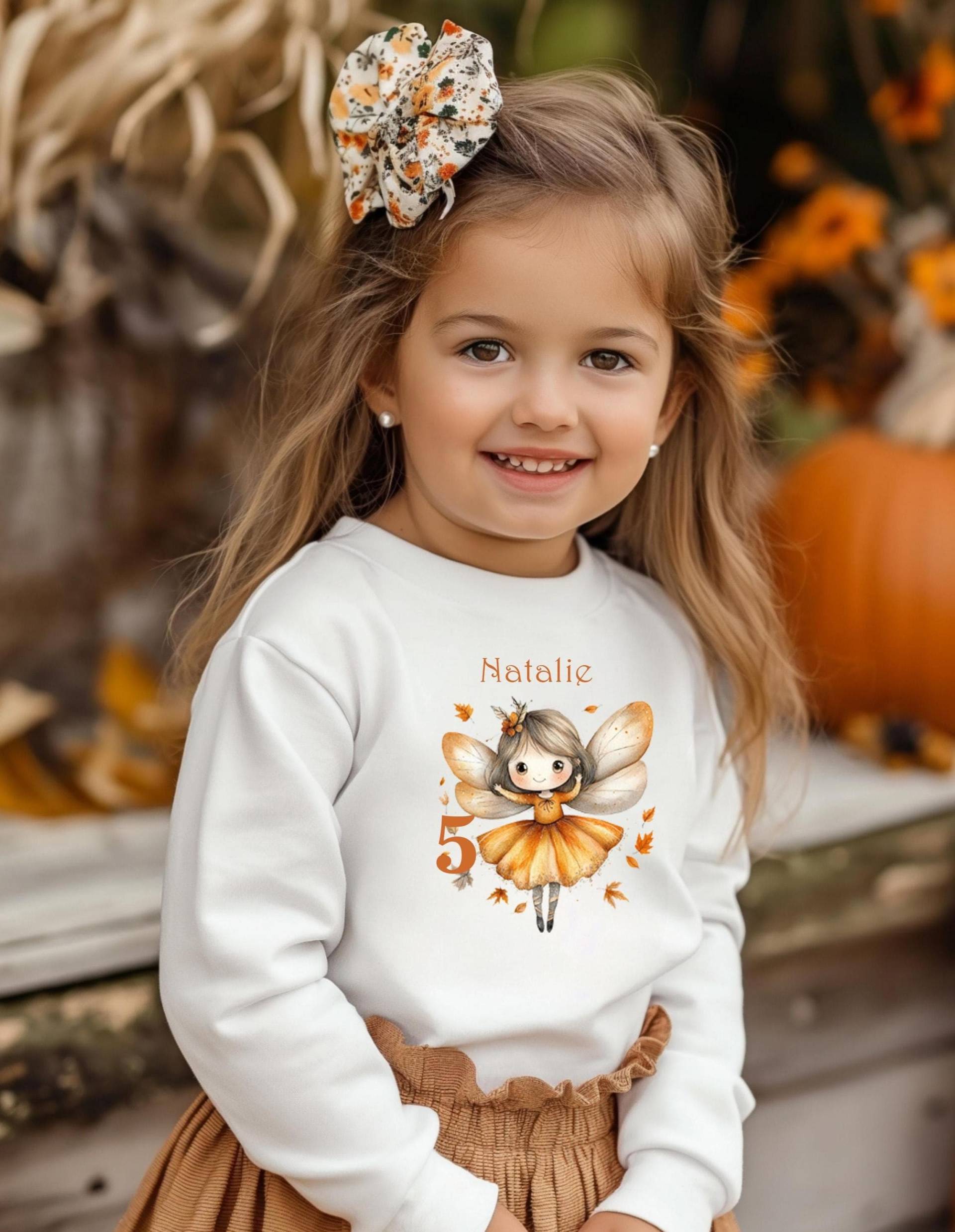 Sweatshirt Sweater Personalisiert Mit Namen, Zahl/Mädchen Fee Herbst , Geburtstagspullover von Geschenkekastl