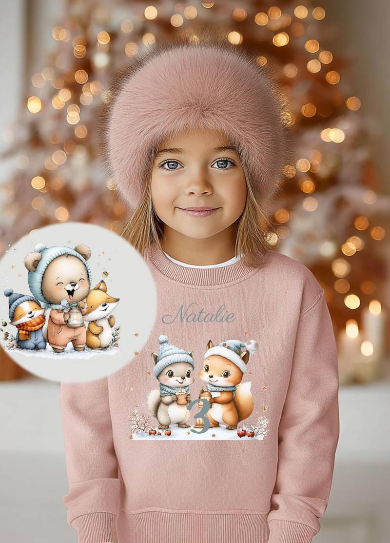 Sweatshirt Sweater Personalisiert Mit Namen, Zahl/Rehe , Fuchs von Geschenkekastl