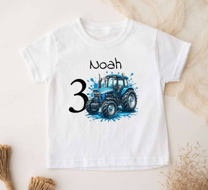 Geburtags T-Shirt Personalisiert Traktor Junge Erster Geburtstag Zahlenshirt Outfit von Geschenkelaedchen