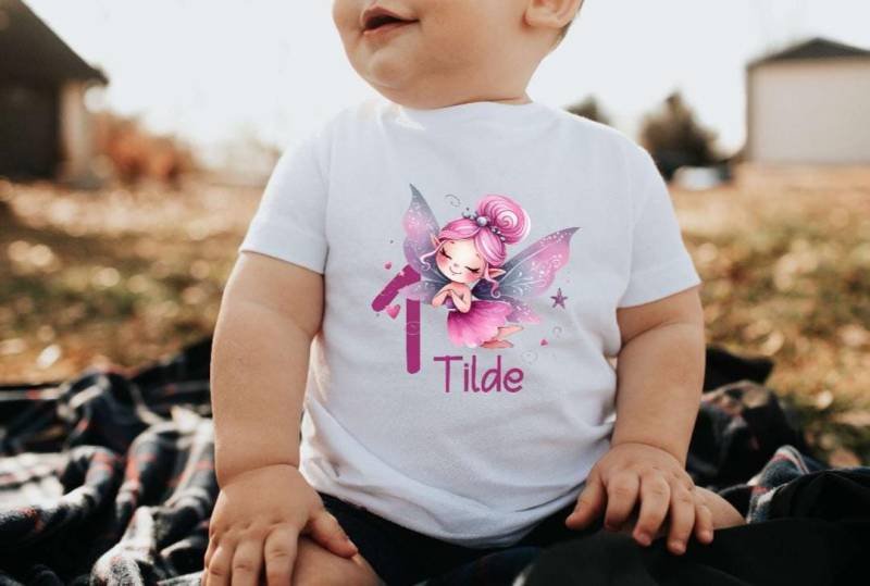 Geburtstags T-Hirt Mit Namen Personalisiert Mädchen T-Shirt Fee Zahlenshirt Outfit Kinder Geburtstag Geschenkidee von Geschenkelaedchen