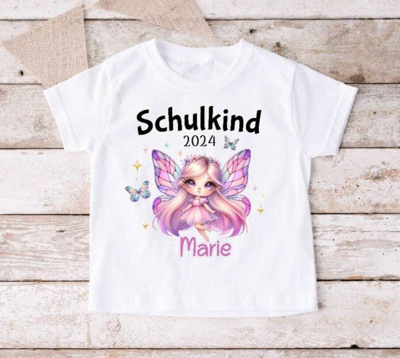 Kinder T-Shirt Schulkind Elfe Fee Mädchen Mit Name Einschulungsshirt Personalisiert Geschenkidee Schulbeginn Spruch Einschulung von Geschenkelaedchen