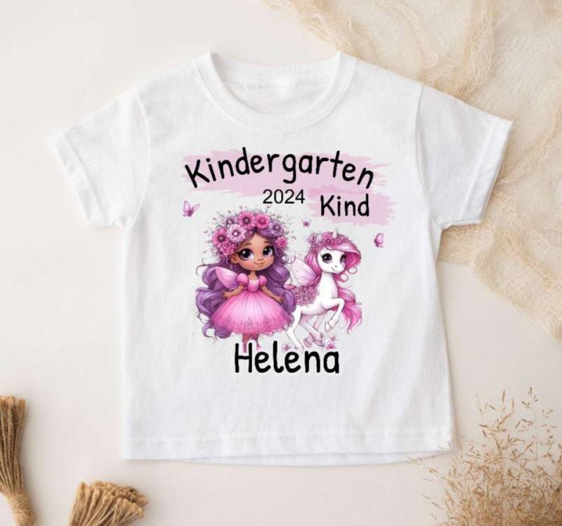 Kindergartenkind T Shirt Fee Einhorn Mit Name Mädchen Personalisiert Kindergarten Kita Kind Erster Tag Kitatag von Geschenkelaedchen