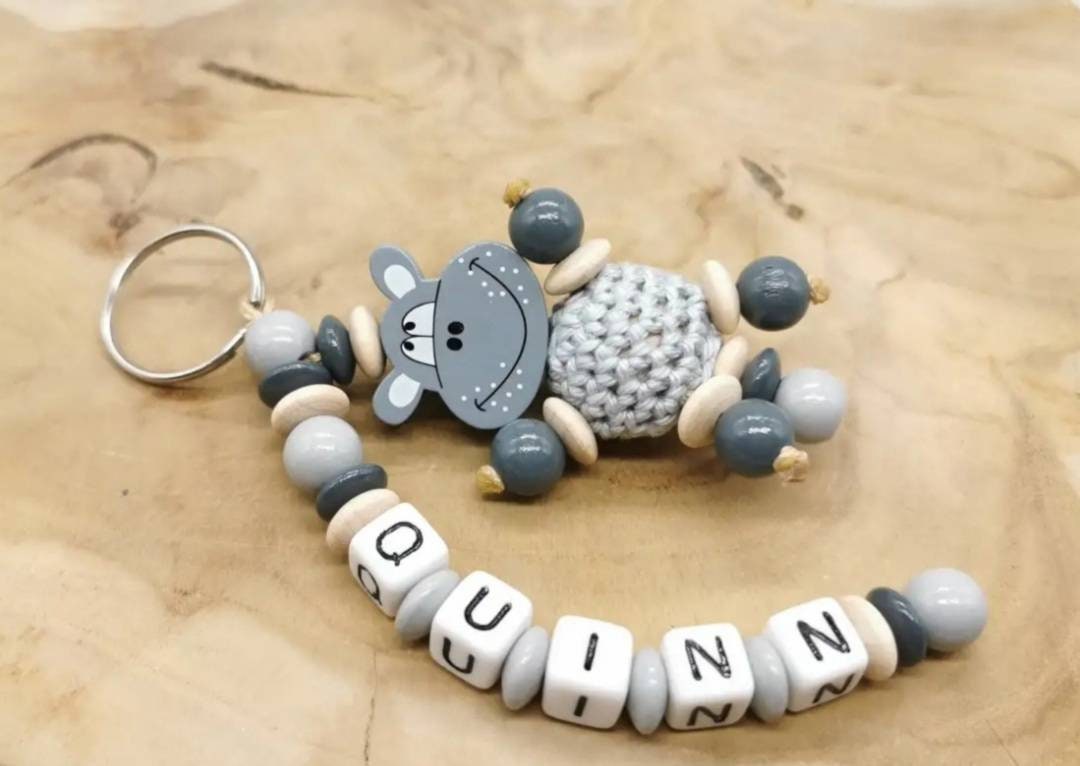 Personalisierter Schlüsselanhänger Taschenbaumler Mit Namen Hippo Nilpferd Mädchen Geschenk Einschulung Geburtstag von Geschenkelaedchen