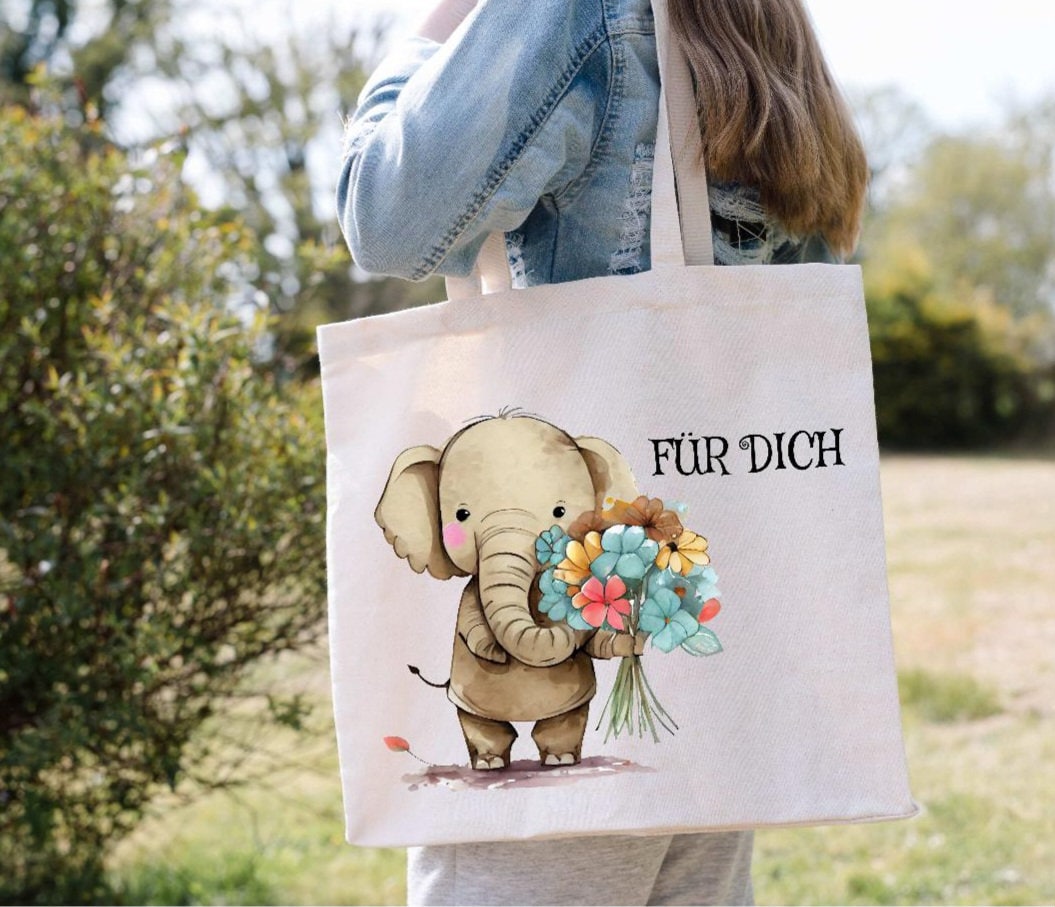 Personlisierte Einkaufstasche Für Dich Spruch Tragetasche Geschenk Shopping von Geschenkelaedchen
