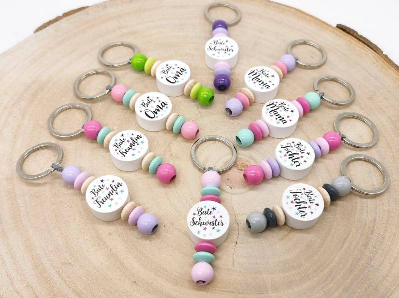 Schlüsselanhänger Beste Mama Freundin Tante Oma Tochter Geschenkidee Taschenbaumler von Geschenkelaedchen