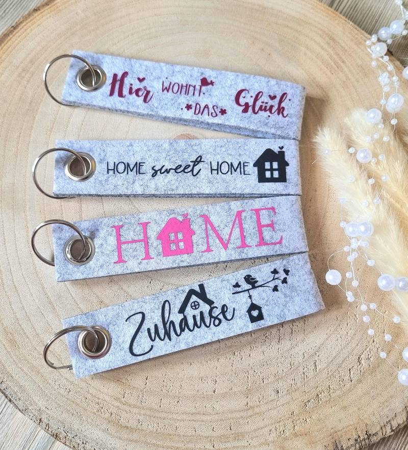 Schlüsselanhänger Personalisiert Home Filz Anhänger Geschenk Zu Hause Geburtstag Muttertag Valentinstag Weihnachten von Geschenkelaedchen